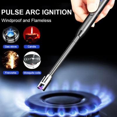 Long Neck Rechargeable Arc Lighter - (Windproof and Flameless)