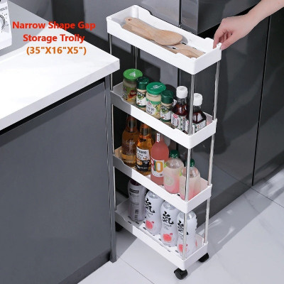Multi Purpose Gap Storage Trolly Rack (Multifunctional Movable Gap Storage Cart)